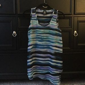 Tank top. Sheer, asymmetrical, high/low